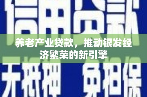 嘉善养老产业贷款，推动银发经济繁荣的新引擎