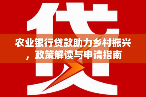 嘉善农业银行贷款助力乡村振兴，政策解读与申请指南